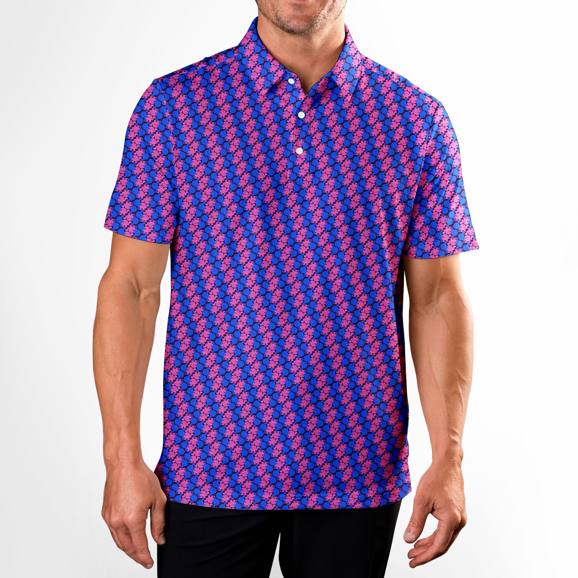 Tortoise L-ove-Polo Shirt For Men-Gerbera Prints