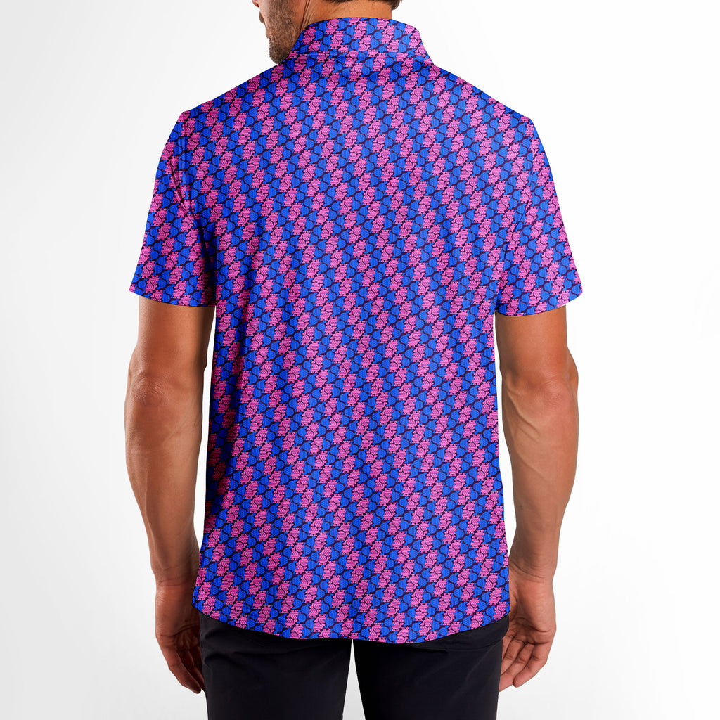 Tortoise L-ove-Polo Shirt For Men-Gerbera Prints