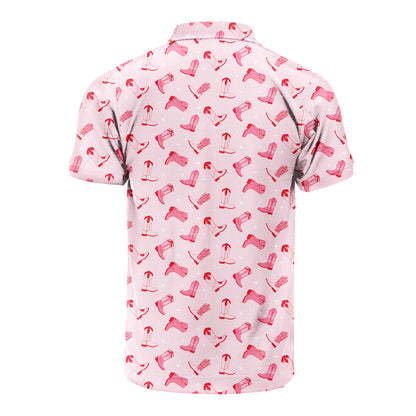 Western Tee Haw Let's Go Cowgirl Boots - Golf Polo Shirt 