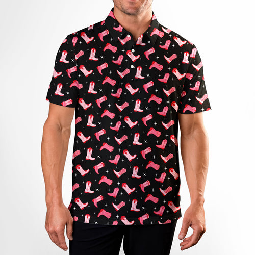 Western Tee Haw-Polo Shirt For Men-Gerbera Prints