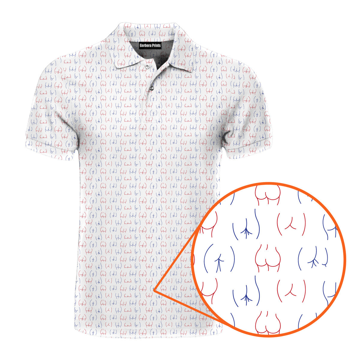 Funny butt - Funny Golf Polo Shirt 