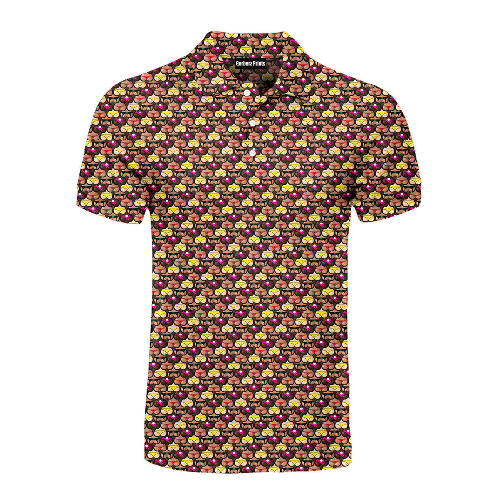 Heart Like Cute Booty - Funny Golf Polo Shirt-Polo Shirt For Men-Gerbera Prints