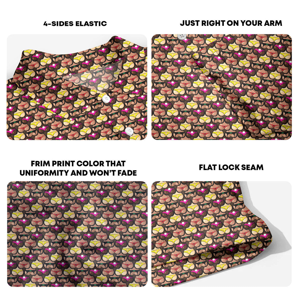 Heart Like Cute Booty - Funny Golf Polo Shirt-Polo Shirt For Men-Gerbera Prints