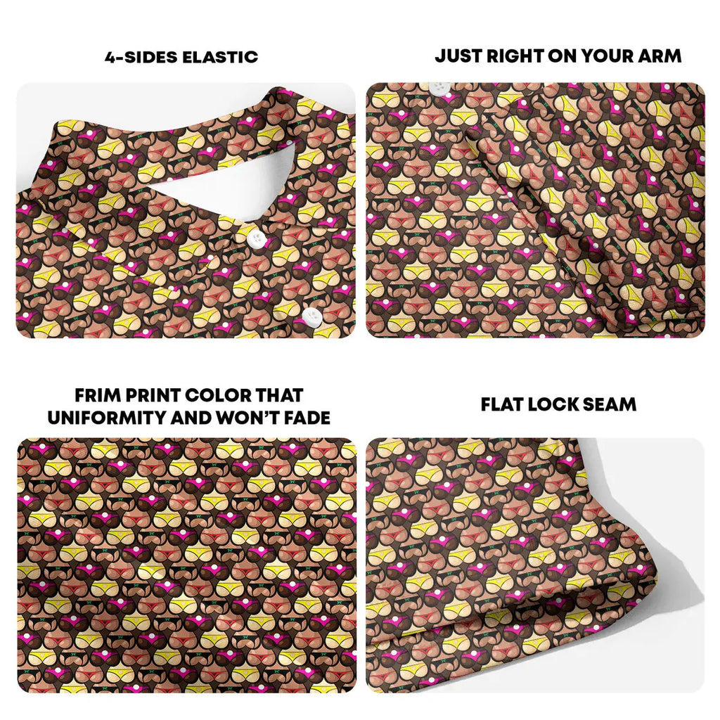 Cute Booty-Polo Shirt For Men-Gerbera Prints