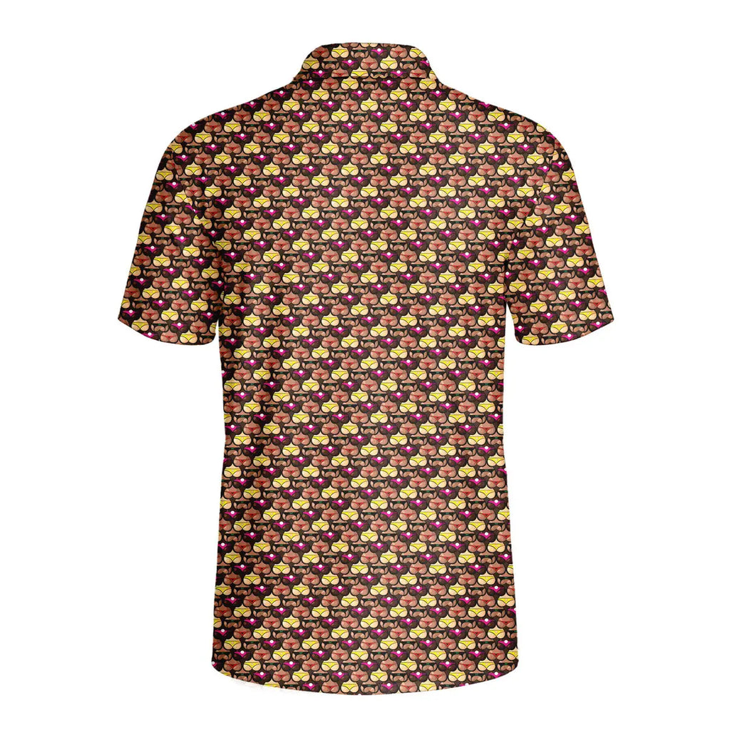Cute Booty-Polo Shirt For Men-Gerbera Prints