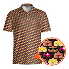 Cute Booty-Polo Shirt For Men-Gerbera Prints