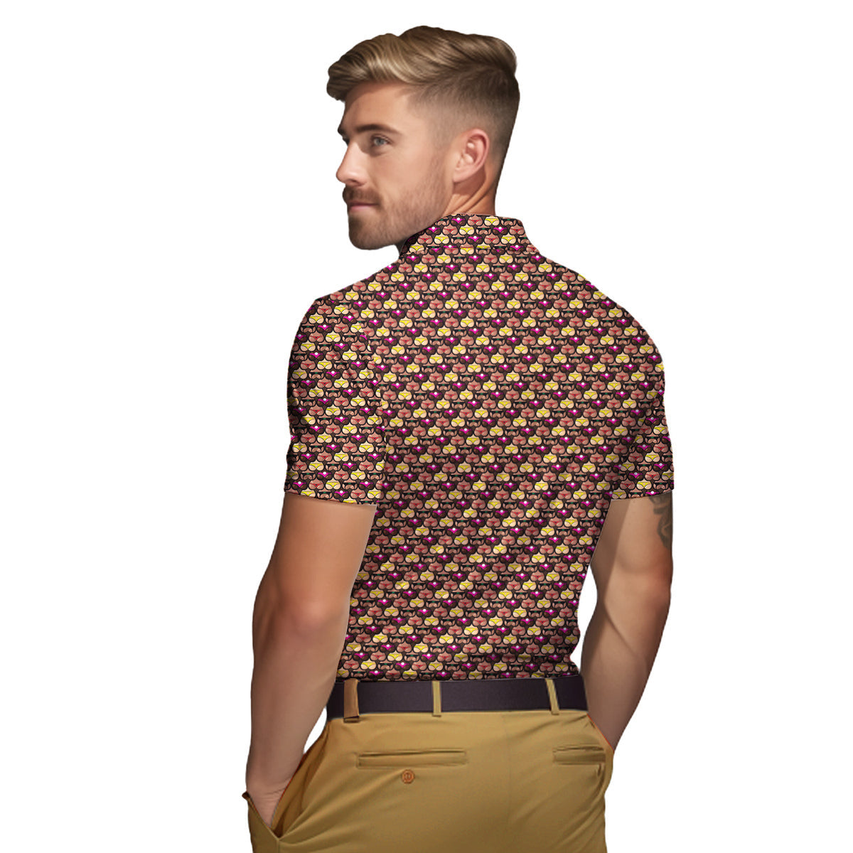 Heart Like Cute Booty - Funny Golf Polo Shirt-Polo Shirt For Men-Gerbera Prints