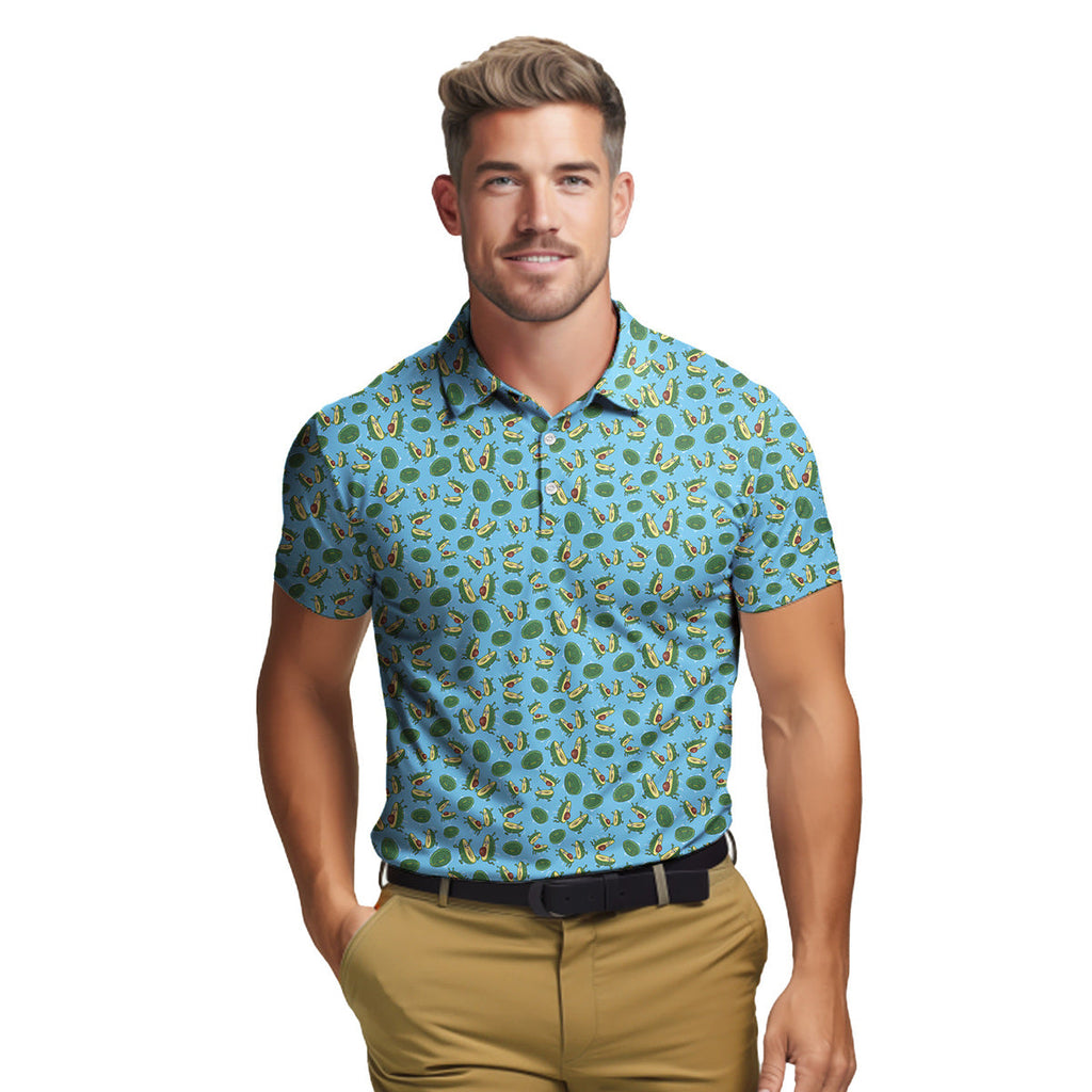 The Avocado Jump - Funny Golf Polo Shirt-Polo Shirt For Men-Gerbera Prints