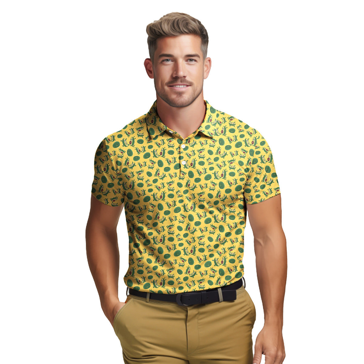 The Avocado Jump - Funny Golf Polo Shirt-Polo Shirt For Men-Gerbera Prints
