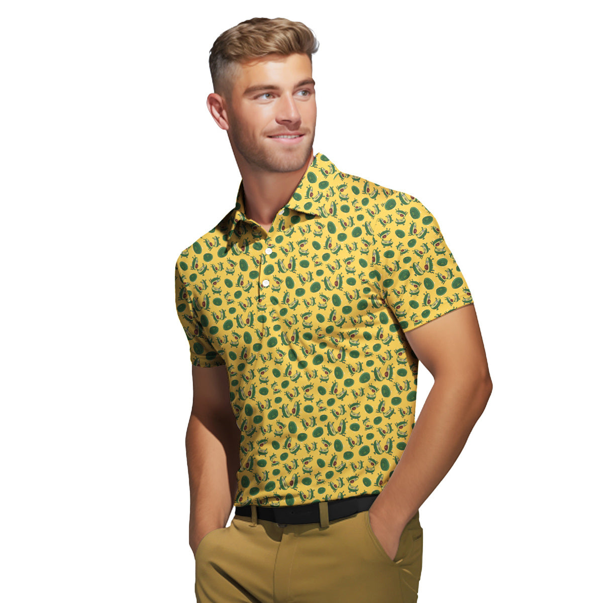 The Avocado Jump - Funny Golf Polo Shirt-Polo Shirt For Men-Gerbera Prints