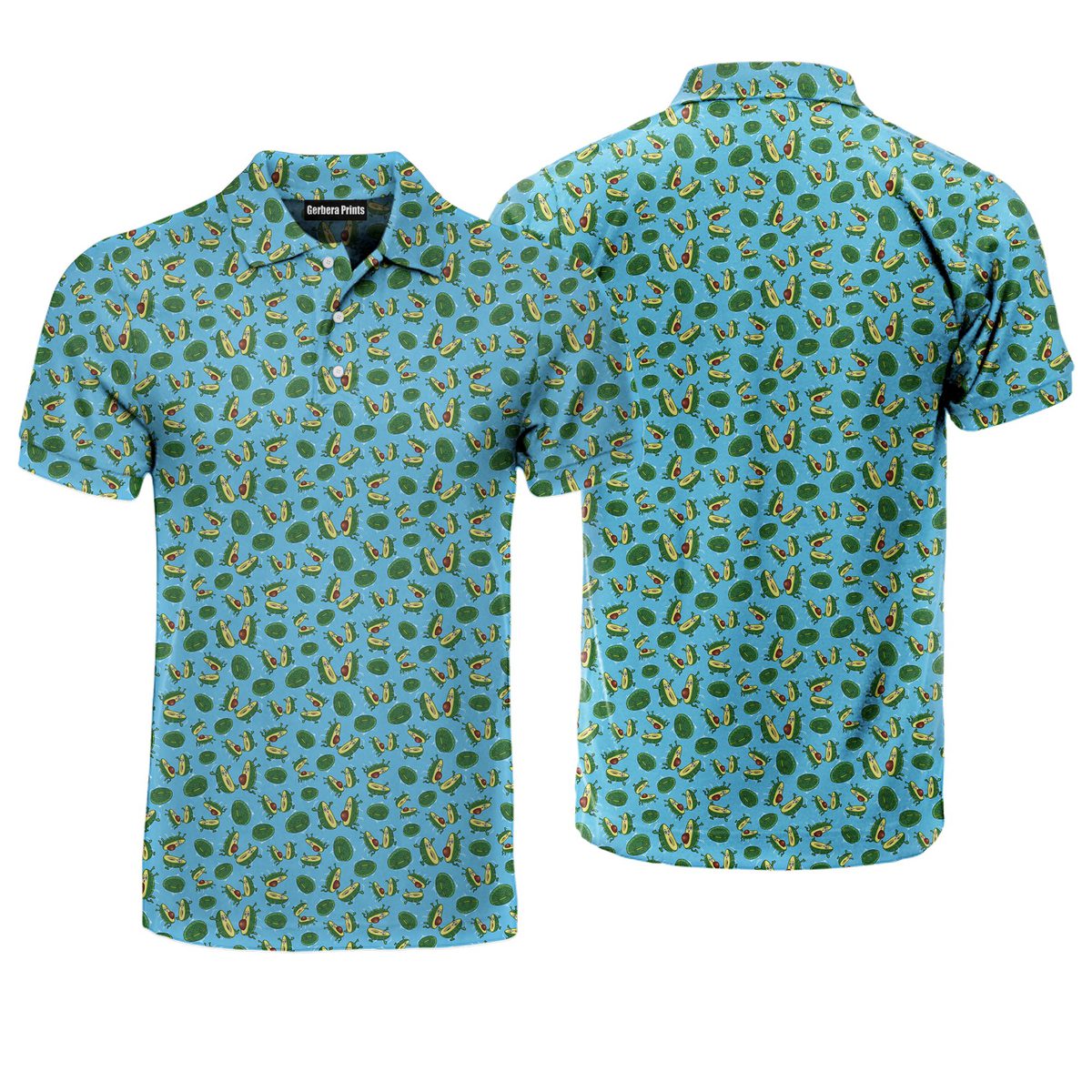 The Avocado Jump - Funny Golf Polo Shirt-Polo Shirt For Men-Gerbera Prints