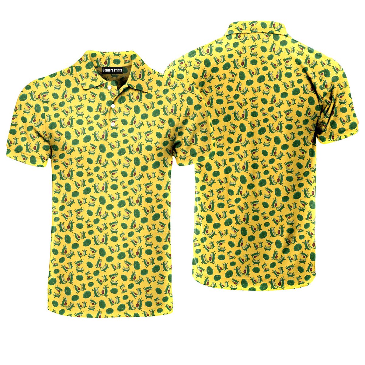 The Avocado Jump - Funny Golf Polo Shirt-Polo Shirt For Men-Gerbera Prints
