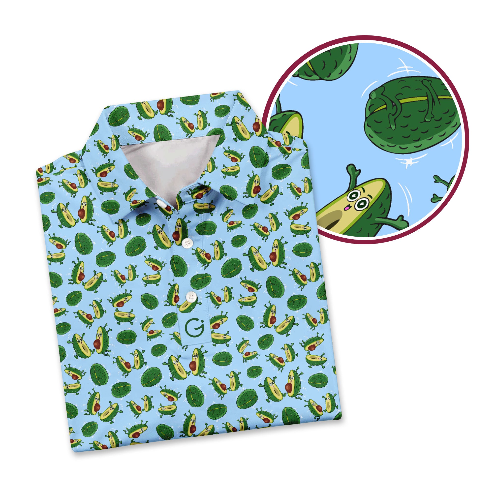 The Avocado Jump - Funny Golf Polo Shirt