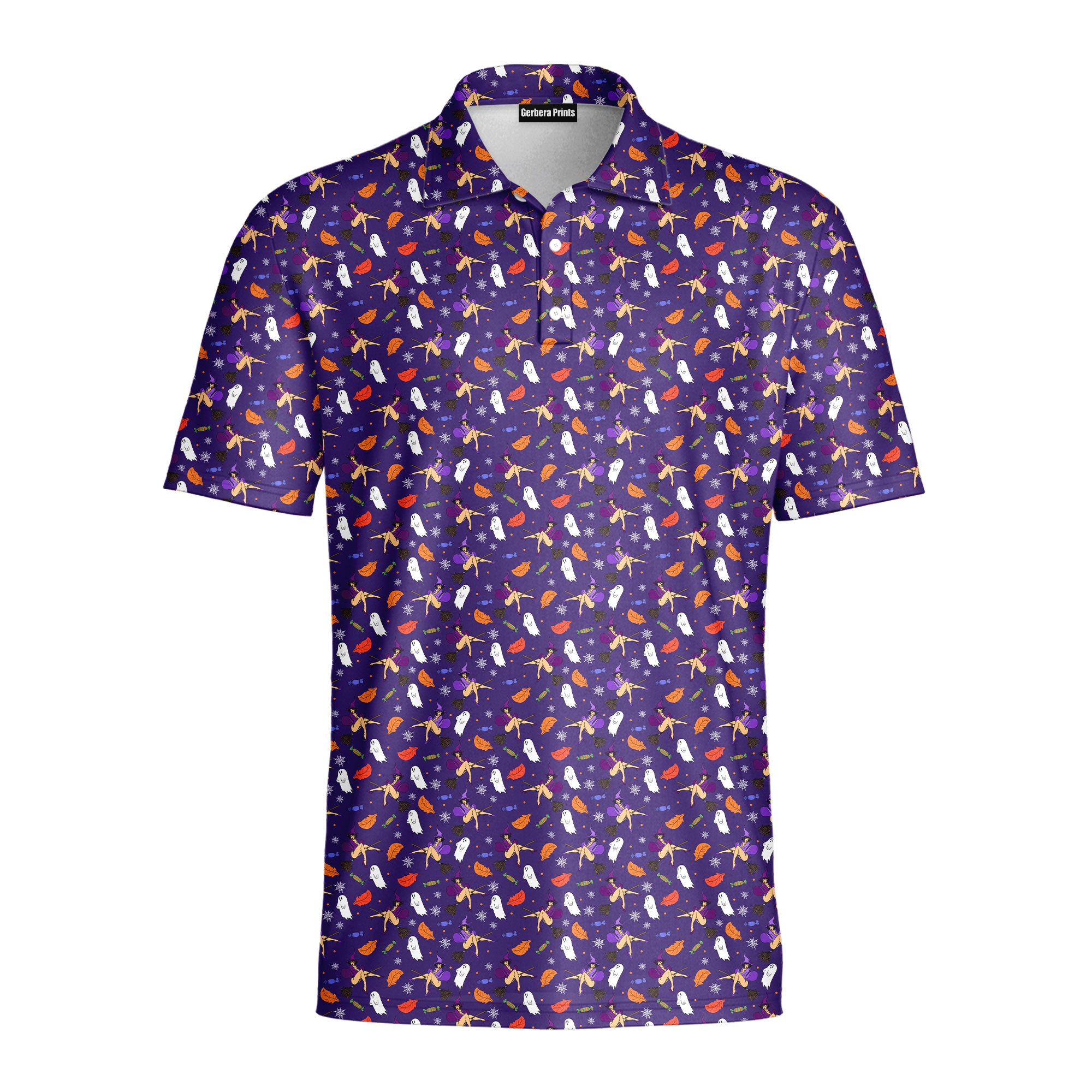 Halloween Seductive Witch - Funny Golf Polo Shirt-Polo Shirt For Men-Gerbera Prints