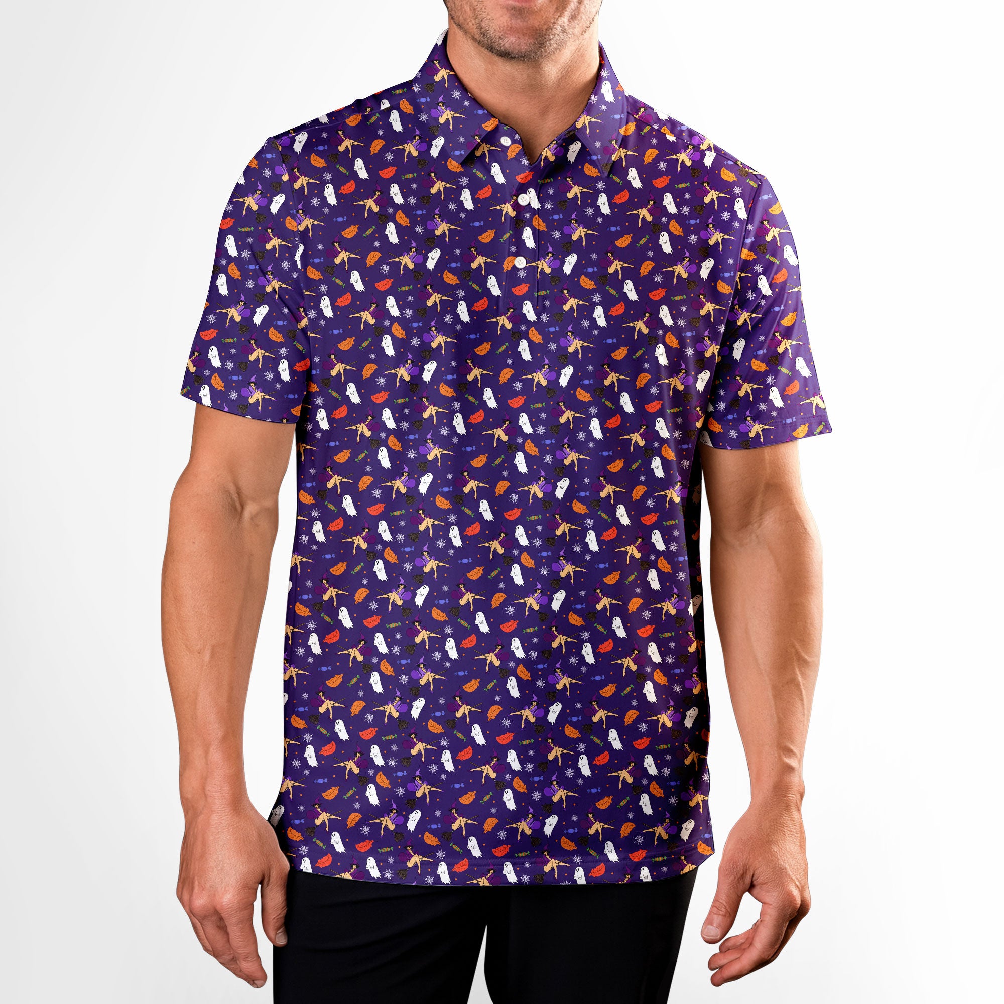 Halloween Seductive Witch - Funny Golf Polo Shirt-Polo Shirt For Men-Gerbera Prints
