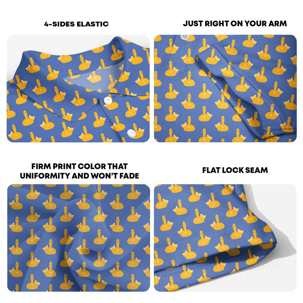 Puss Birdie Tail - Funny Golf Polo Shirt-Polo Shirt For Men-Gerbera Prints