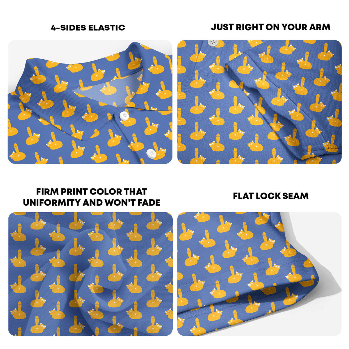 Puss Birdie Tail - Funny Golf Polo Shirt-Polo Shirt For Men-Gerbera Prints