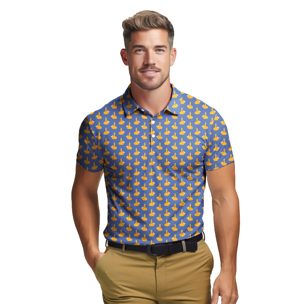 Puss Birdie Tail - Funny Golf Polo Shirt-Polo Shirt For Men-Gerbera Prints