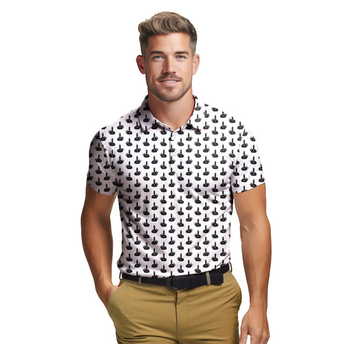 Puss Birdie Tail - Funny Golf Polo Shirt-Polo Shirt For Men-Gerbera Prints