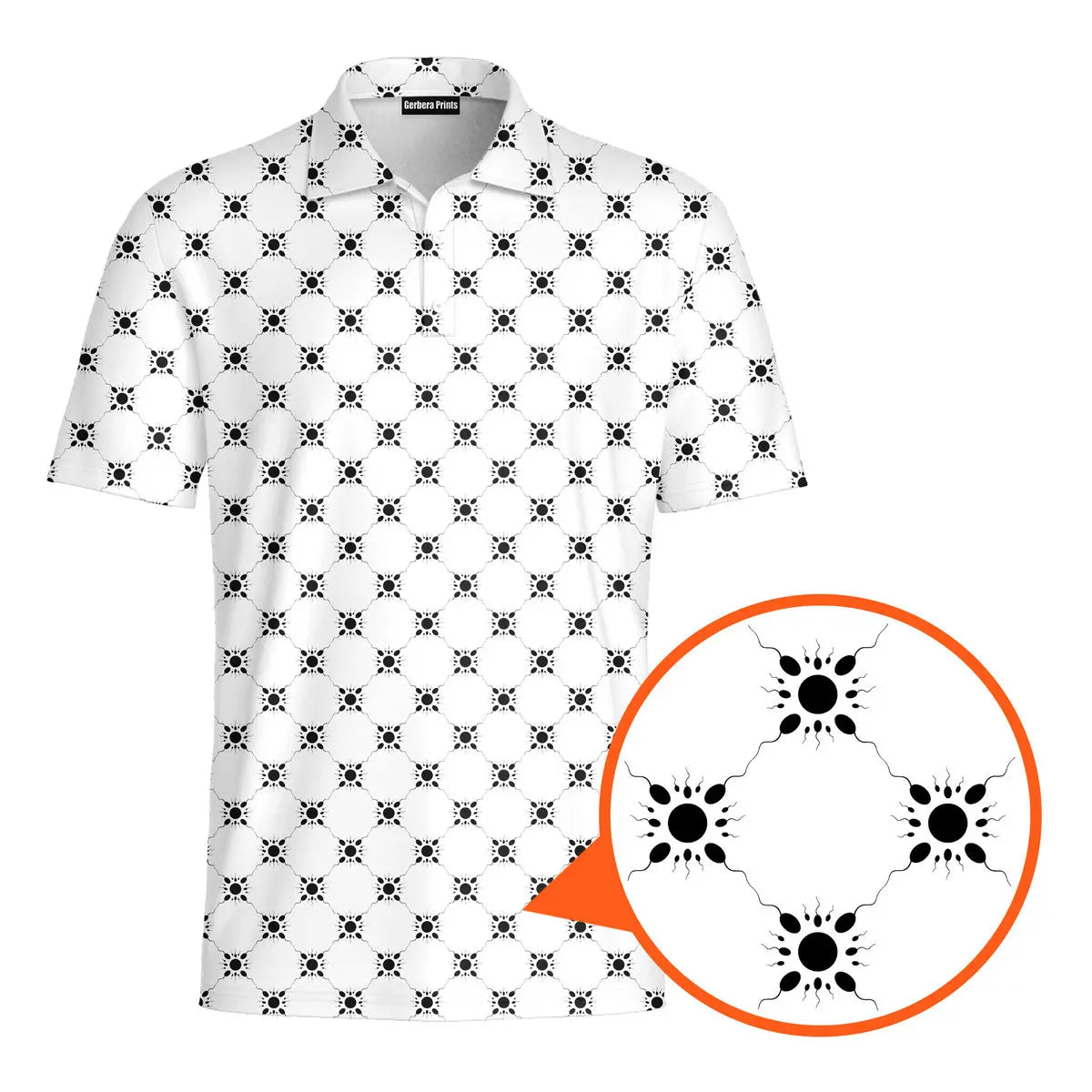 Fertilization-Polo Shirt For Men-Gerbera Prints