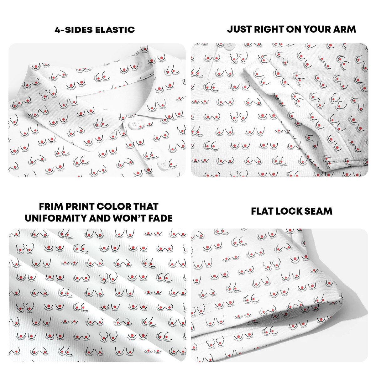 Tits the Season To Be Jolly-Polo Shirt For Men-Gerbera Prints