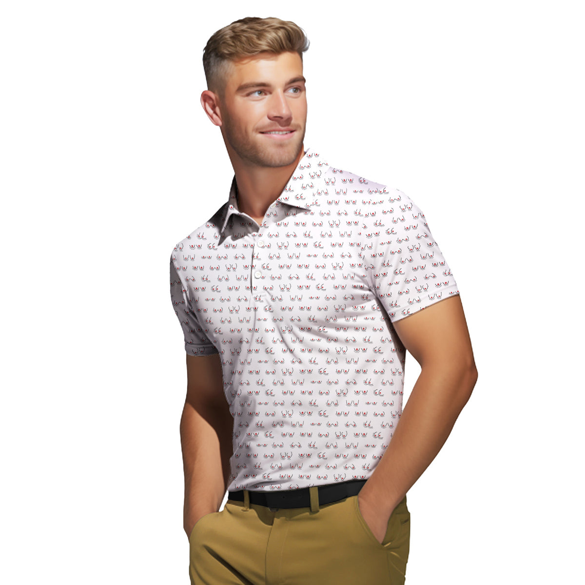 Chestnuts Roasting on an Open Fire - Funny Golf Polo Shirt-Polo Shirt For Men-Gerbera Prints