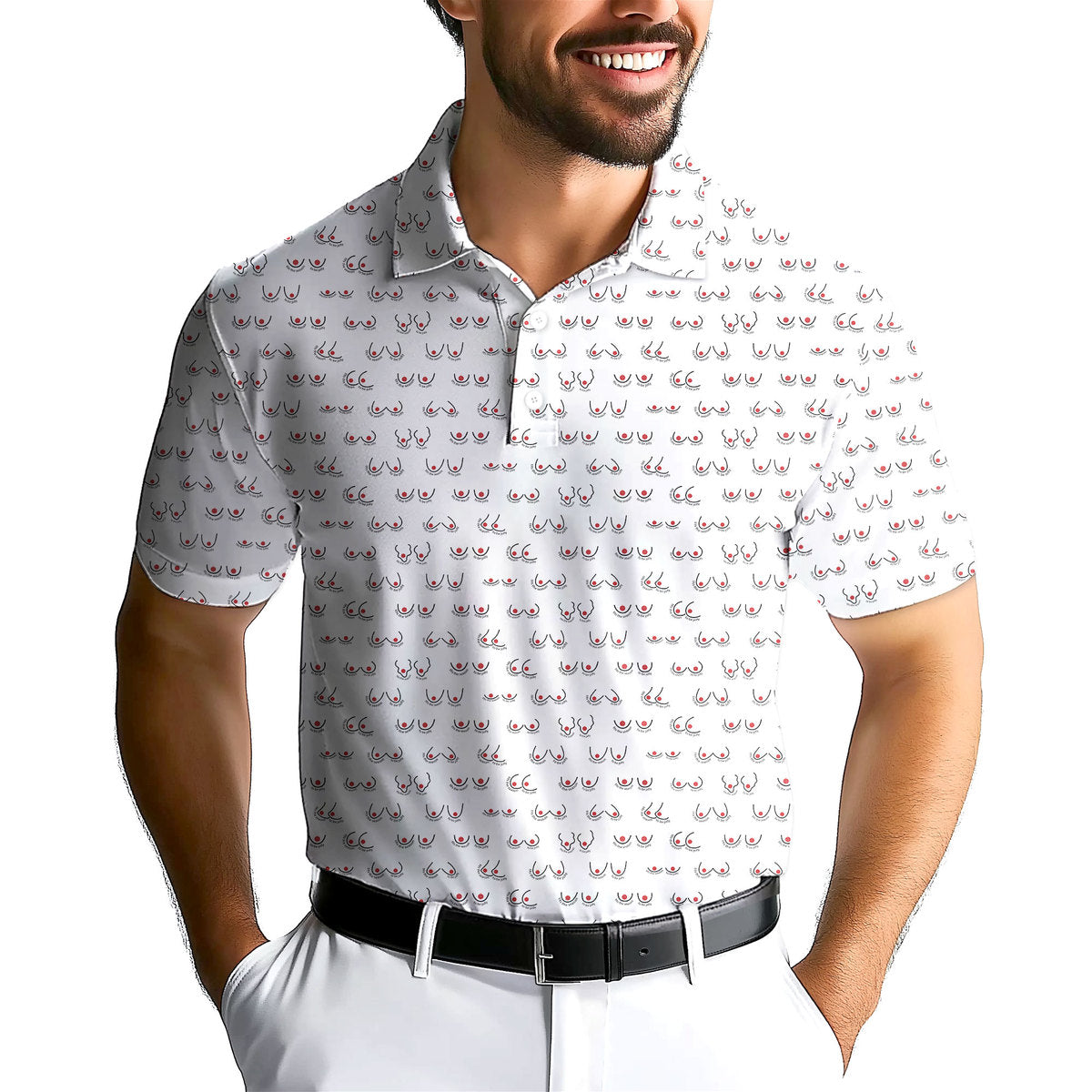 Tits the Season To Be Jolly-Polo Shirt For Men-Gerbera Prints