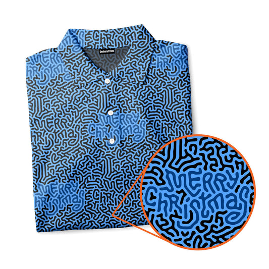 Merry Christmas Holiday Hidden Text Message - Golf Polo Shirt 