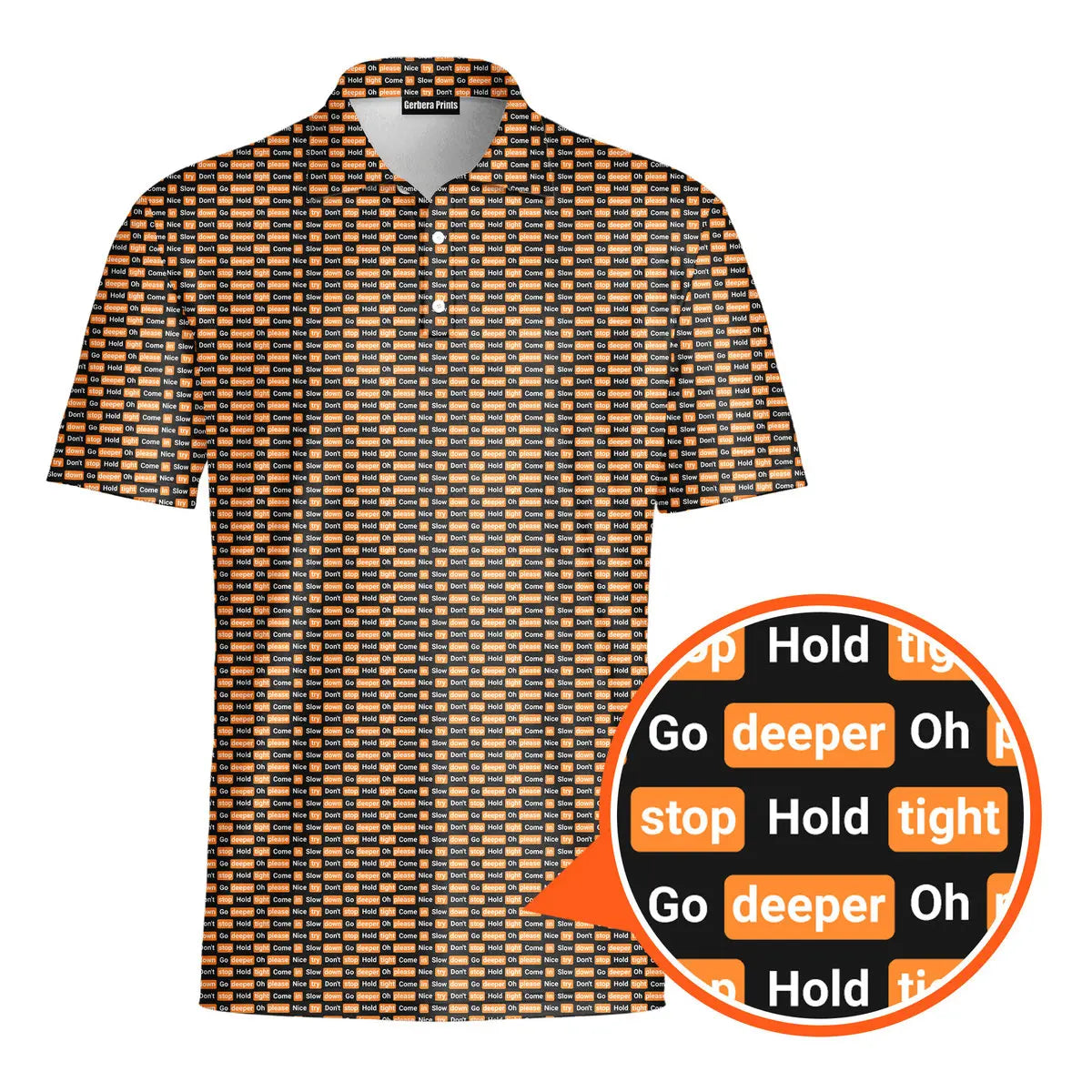 Po*n Hub-Polo Shirt For Men-Gerbera Prints