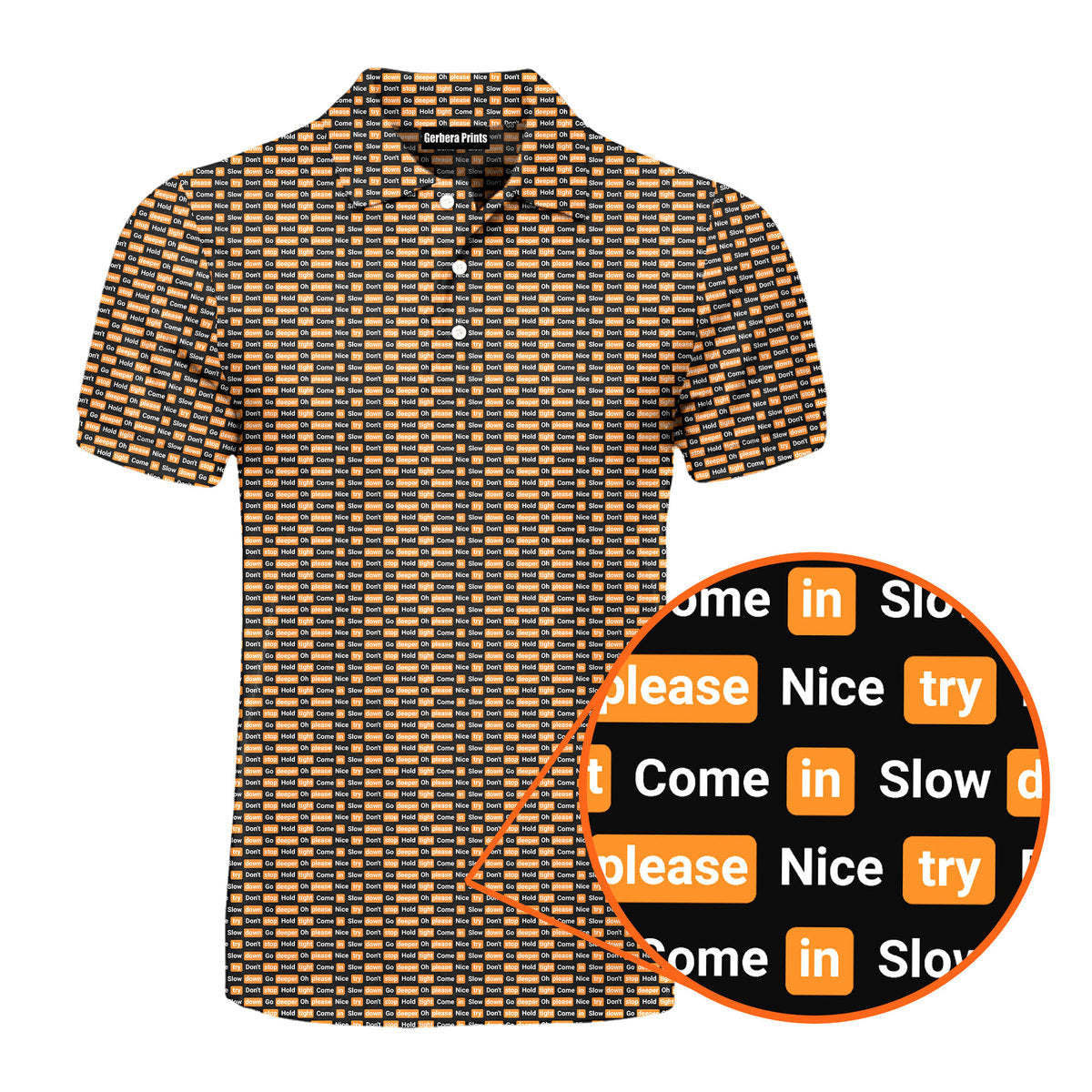 Po*n hub - Funny Golf Polo Shirt-Polo Shirt For Men-Gerbera Prints