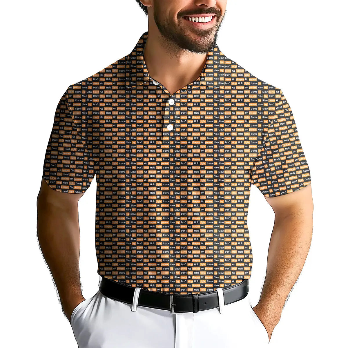 Po*n Hub-Polo Shirt For Men-Gerbera Prints