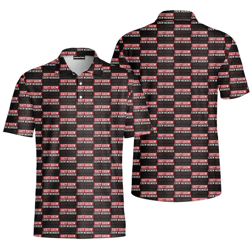 Shit Show Crew Member-Polo Shirt For Men-Gerbera Prints