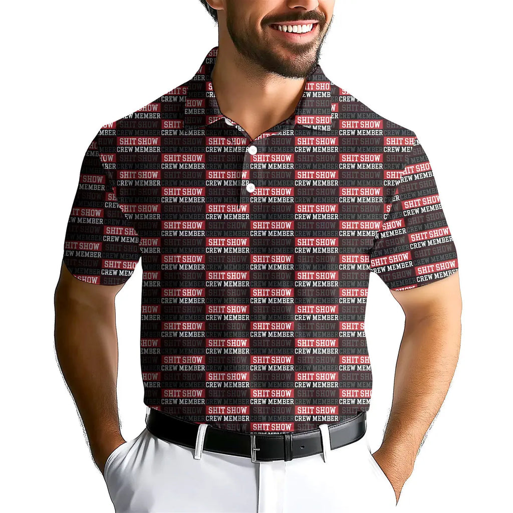 Shit Show Crew Member-Polo Shirt For Men-Gerbera Prints