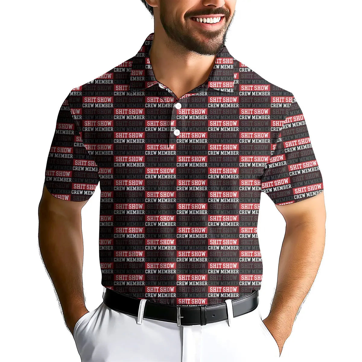 Shit Show Crew Member-Polo Shirt For Men-Gerbera Prints