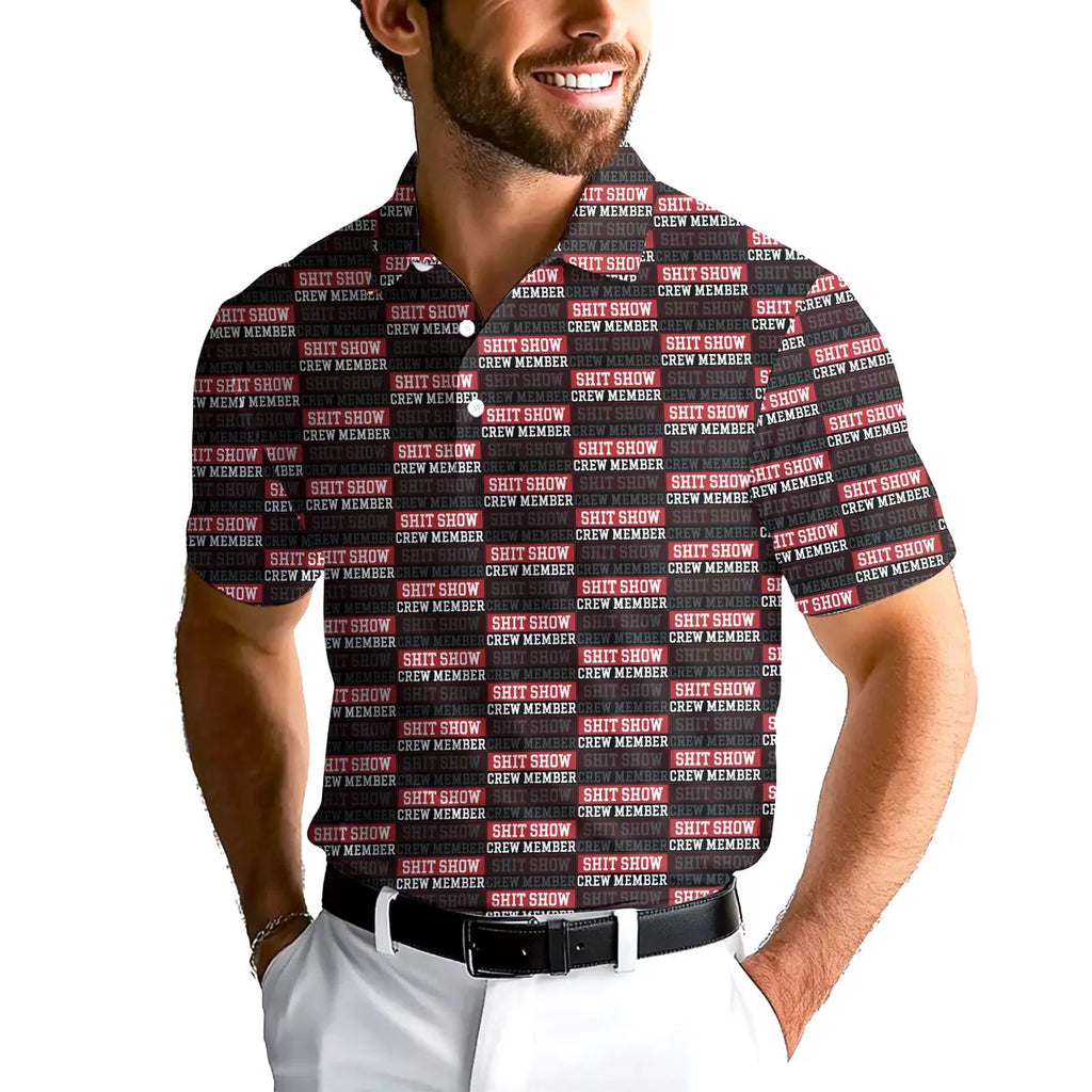Shit Show Crew Member-Polo Shirt For Men-Gerbera Prints