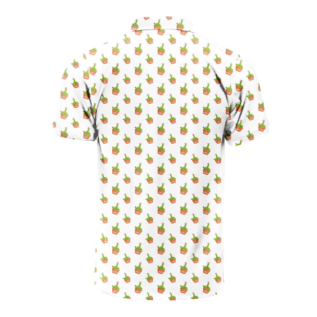 Cactus Merry Christmas - Funny Golf Polo Shirt-Polo Shirt For Men-Gerbera Prints