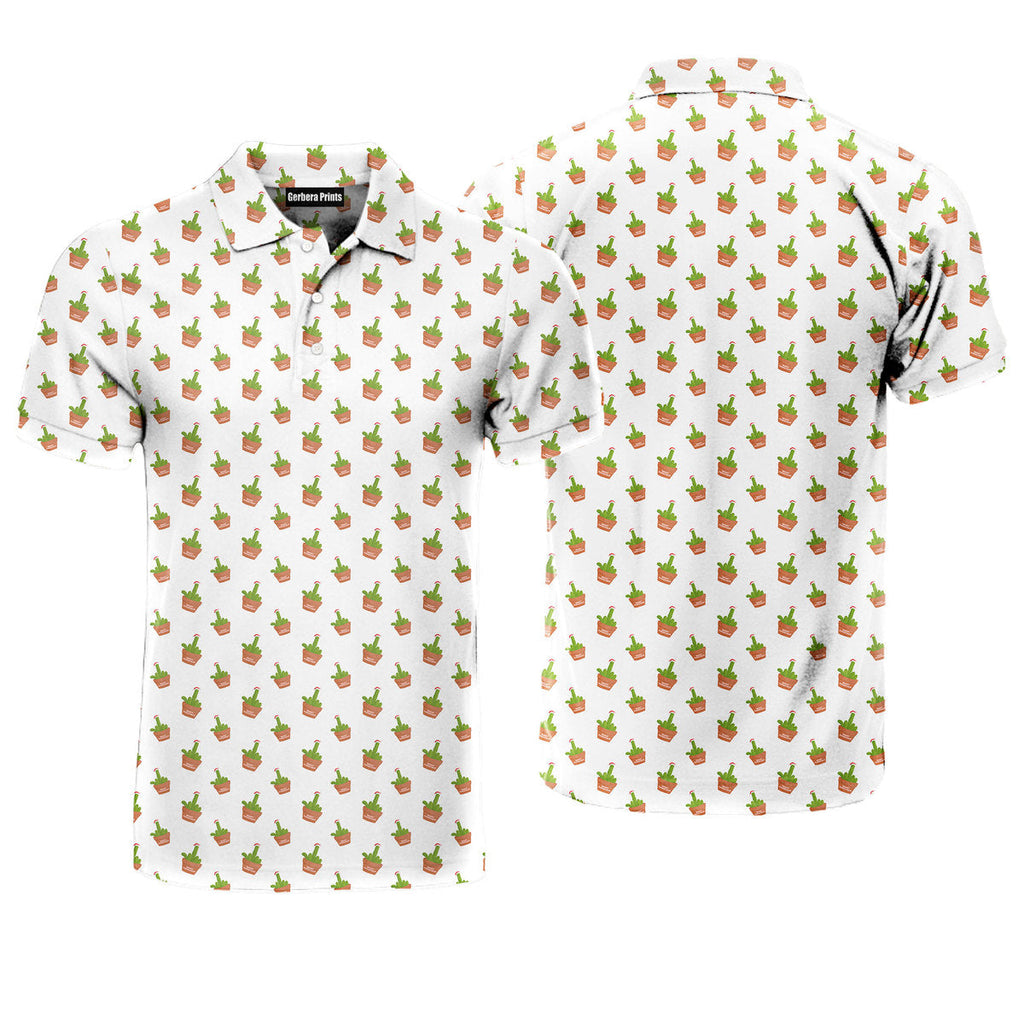 Cactus Merry Christmas - Funny Golf Polo Shirt-Polo Shirt For Men-Gerbera Prints