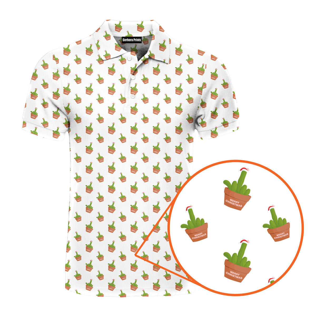 Cactus Merry Christmas - Funny Golf Polo Shirt