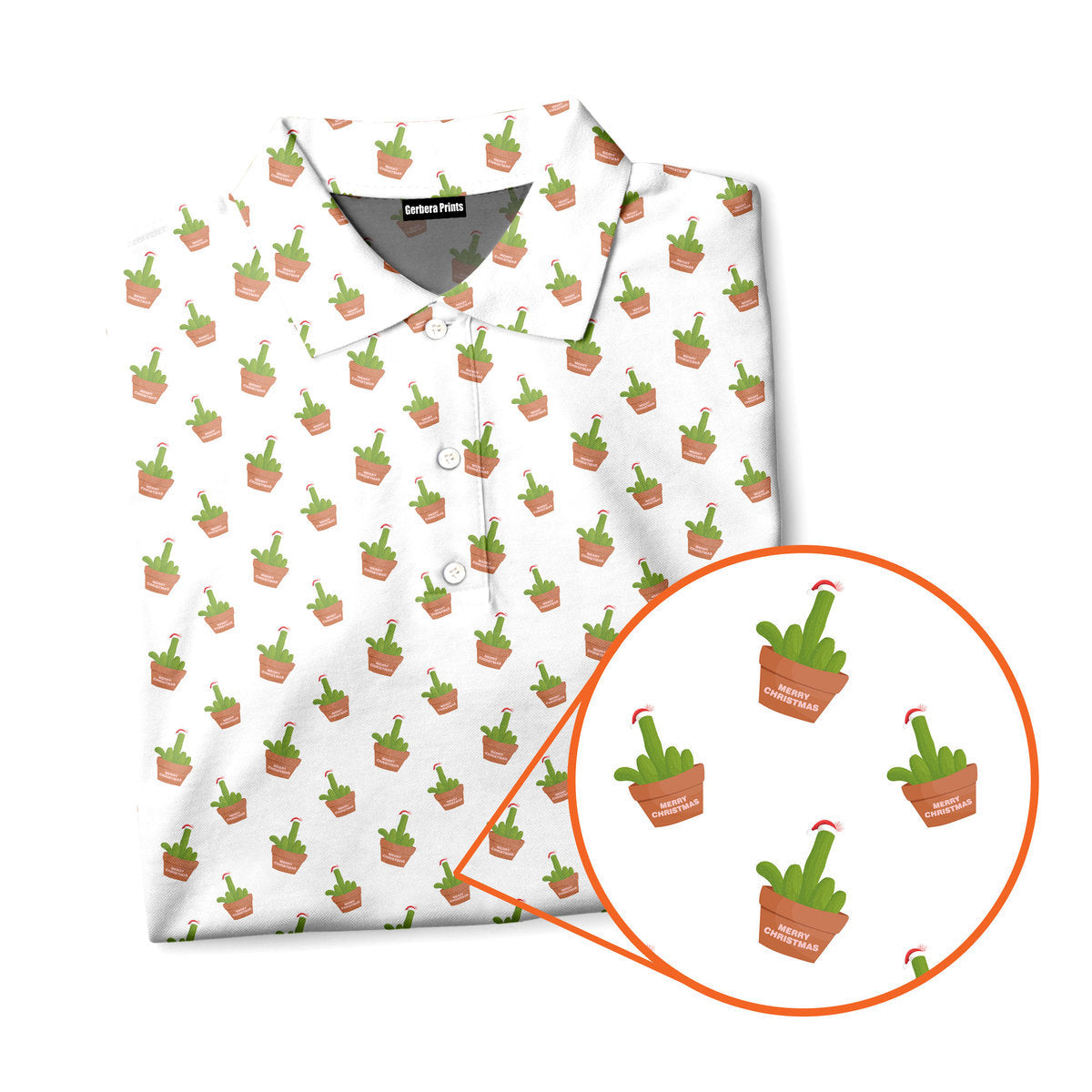 Cactus Merry Christmas - Funny Golf Polo Shirt