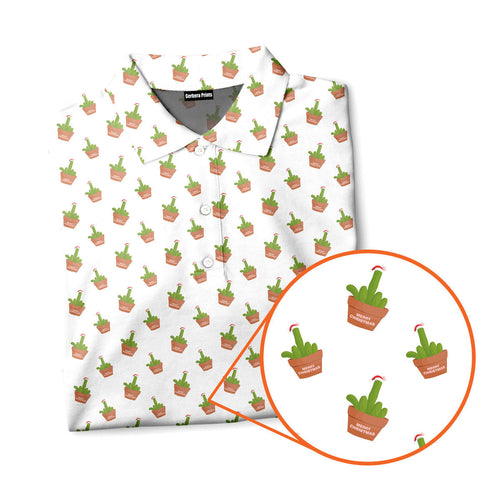 Cactus Merry Christmas - Funny Golf Polo Shirt