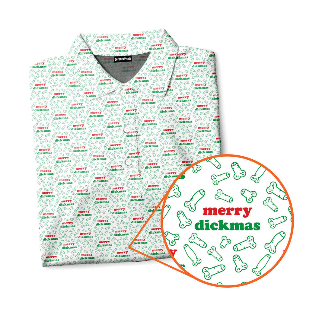 Merry Dickmas - Funny Golf Polo Shirt-Polo Shirt For Men-Gerbera Prints