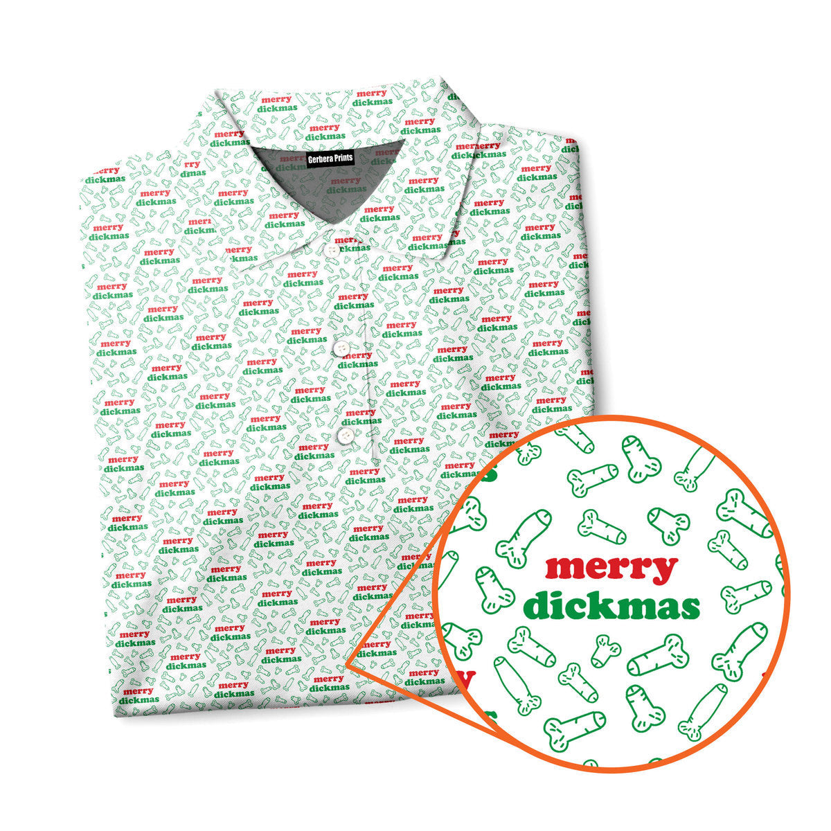 Merry Dickmas - Funny Golf Polo Shirt-Polo Shirt For Men-Gerbera Prints