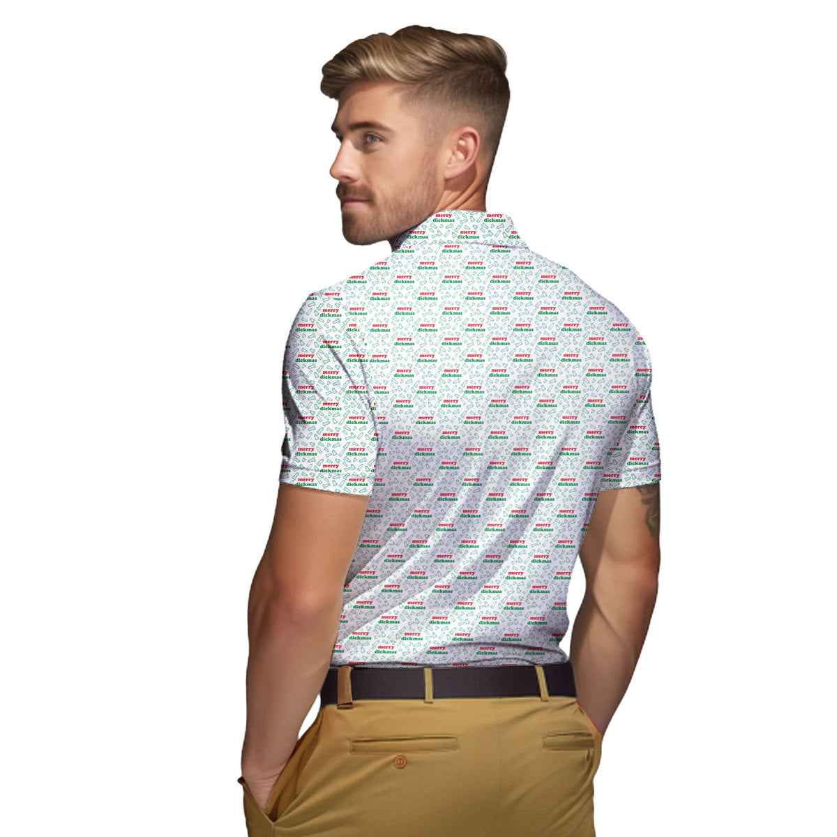 Merry Dickmas - Funny Golf Polo Shirt-Polo Shirt For Men-Gerbera Prints