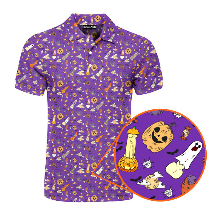 Penis Dick or Treat Halloween - Funny Golf Polo Shirt 