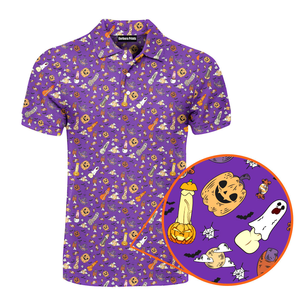 Trick or Meat Halloween Surprise - Funny Golf Polo Shirt-Polo Shirt For Men-Gerbera Prints