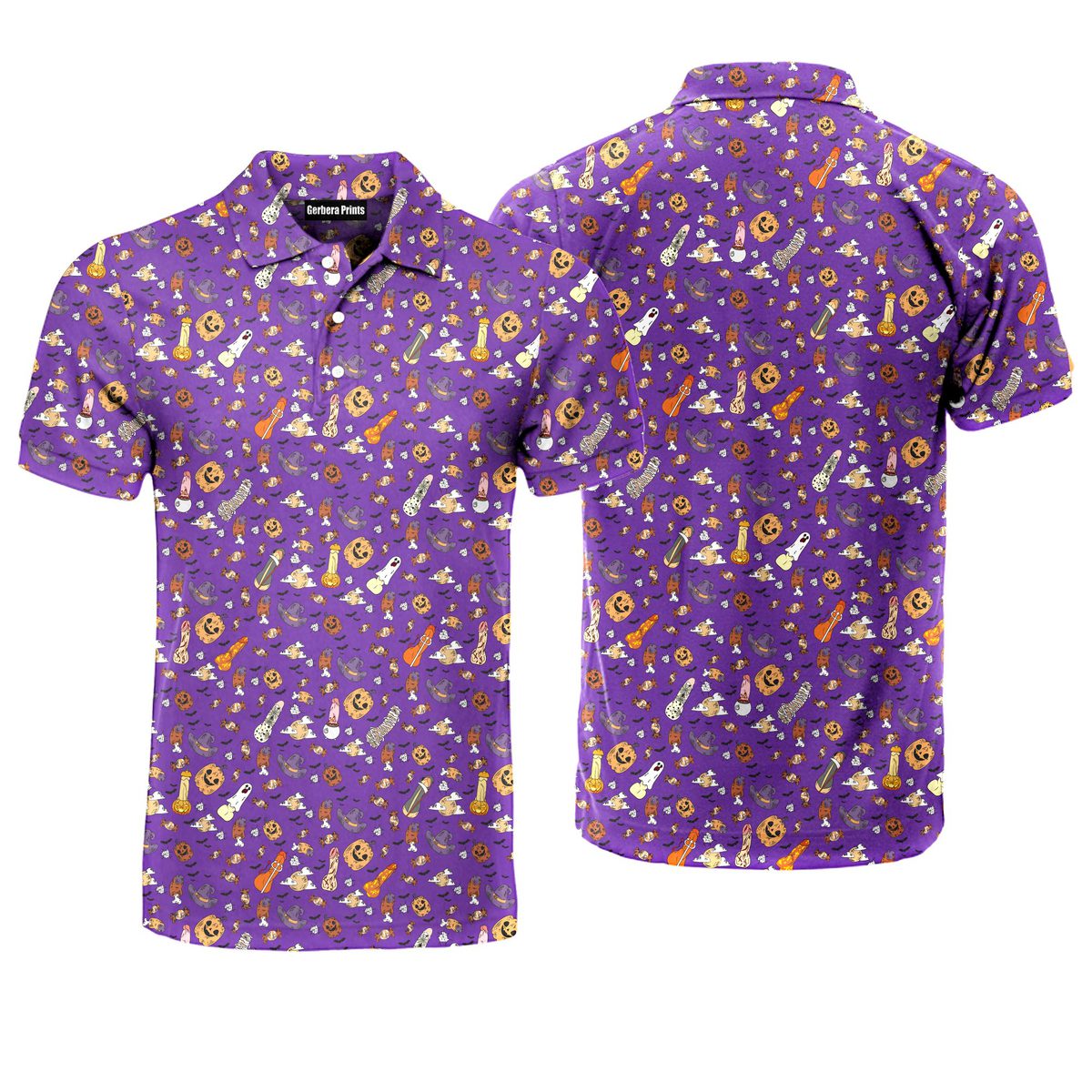 Trick or Meat Halloween Surprise - Funny Golf Polo Shirt-Polo Shirt For Men-Gerbera Prints