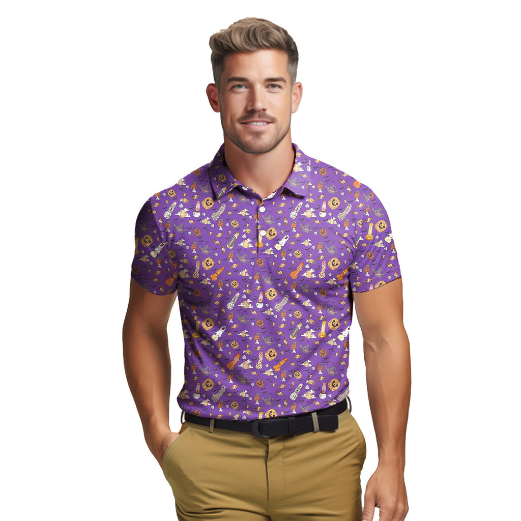 Trick or Meat Halloween Surprise - Funny Golf Polo Shirt-Polo Shirt For Men-Gerbera Prints