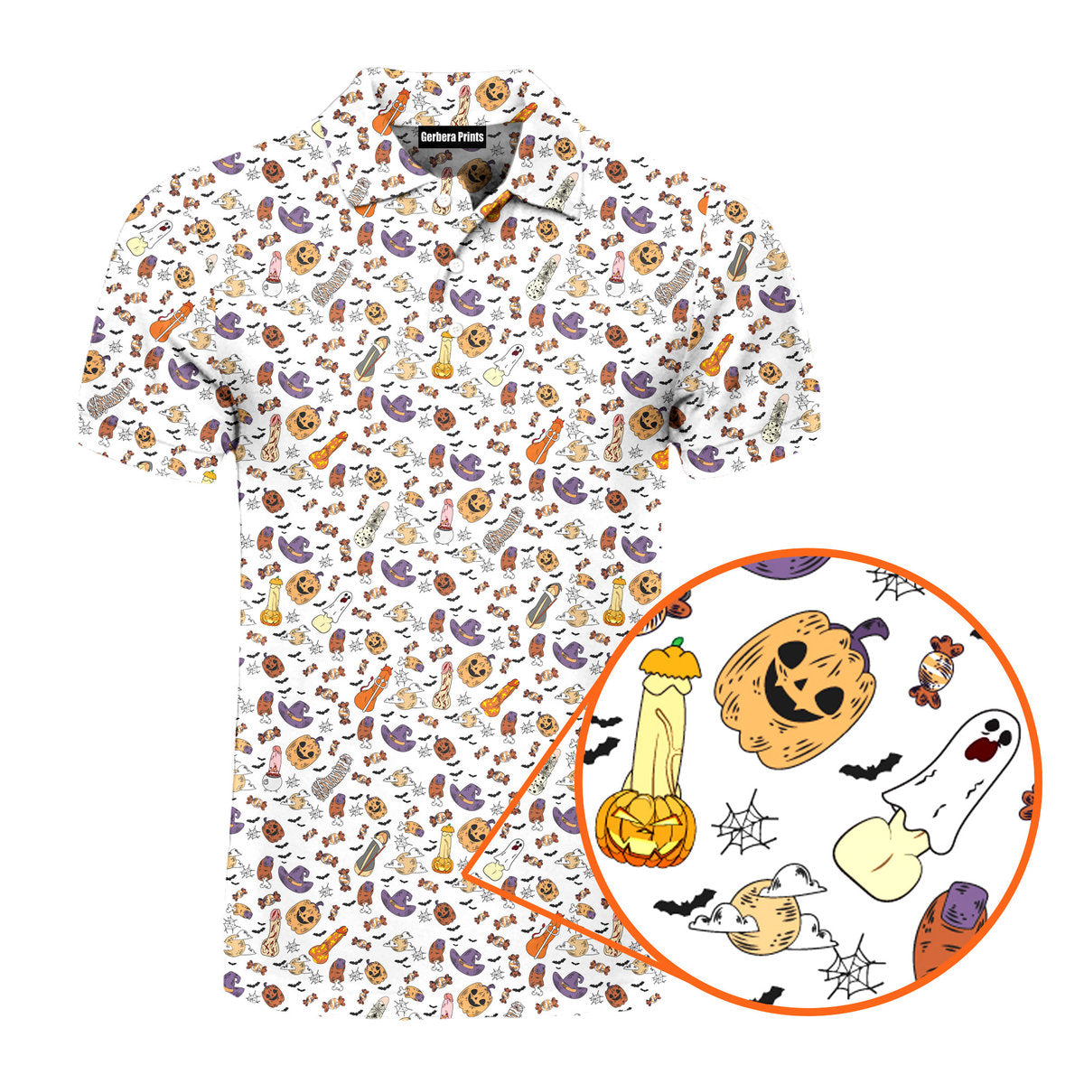 Trick or Meat Halloween Surprise - Funny Golf Polo Shirt-Polo Shirt For Men-Gerbera Prints
