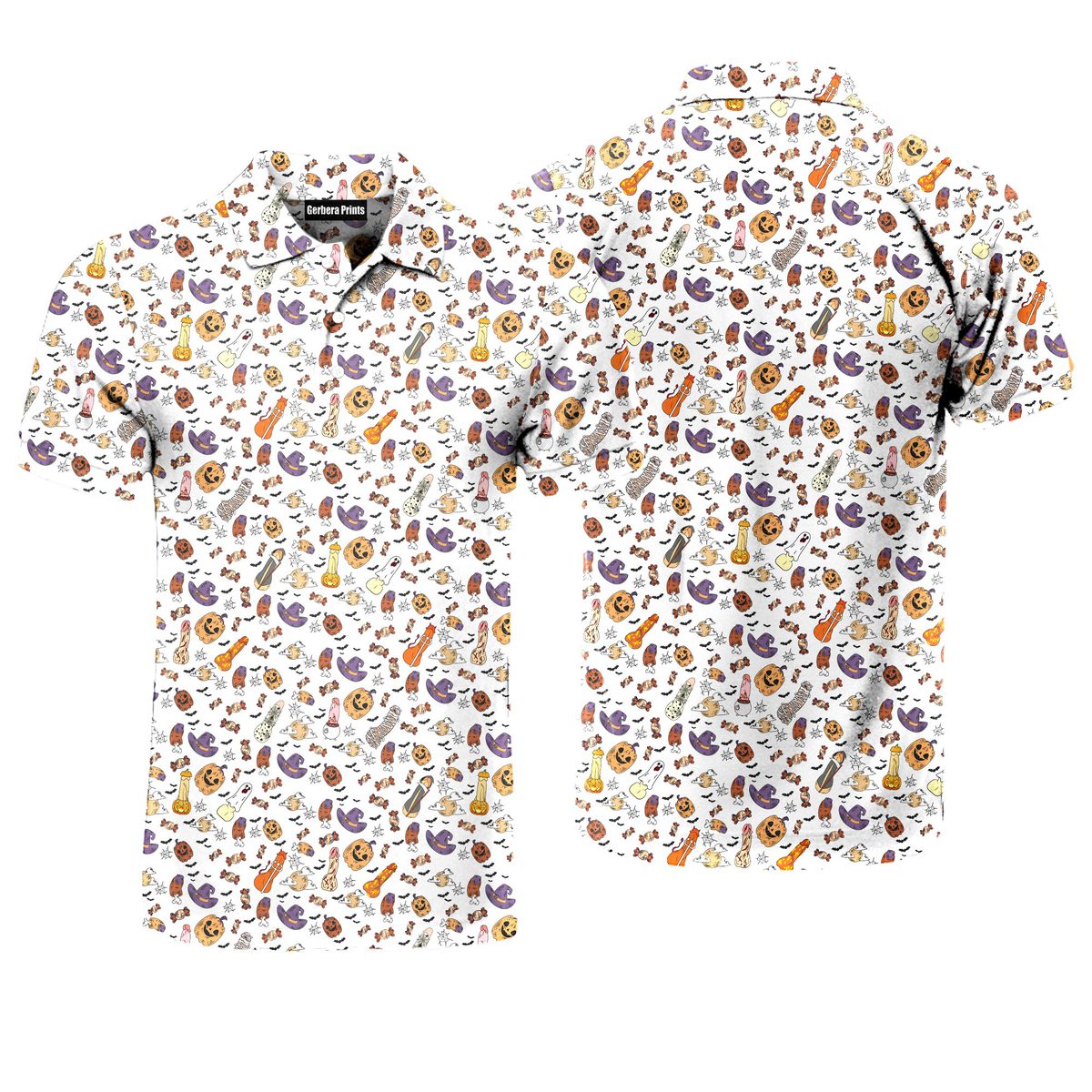Trick or Meat Halloween Surprise - Funny Golf Polo Shirt-Polo Shirt For Men-Gerbera Prints