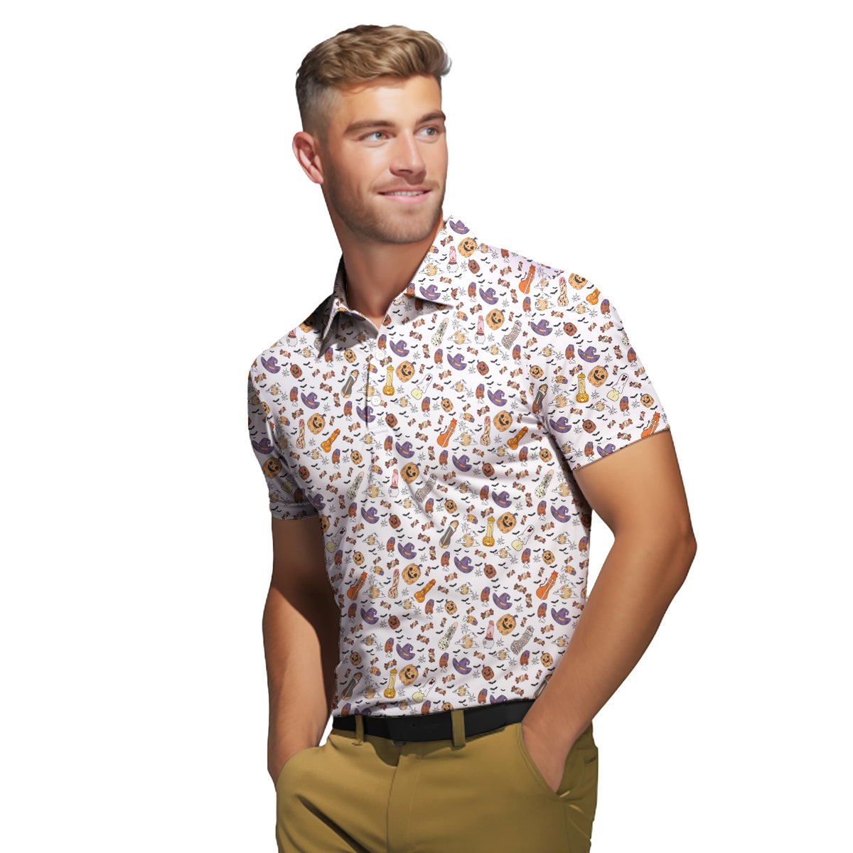 Trick or Meat Halloween Surprise - Funny Golf Polo Shirt-Polo Shirt For Men-Gerbera Prints